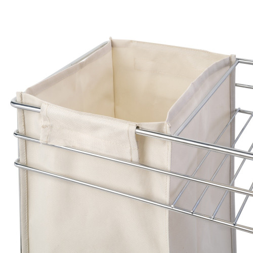 Chariot coulissant avec paniers et chariot à pain Supra avec fermeture à amortie -  module 300 -  Acier -  Chromé - EMUCA