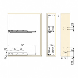 Porte-bouteilles latéral extractible Titane Simplex avec fermeture amortie -  module 150mm -  Gris anthracite - EMUCA