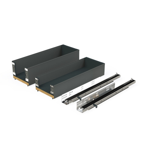 Porte-bouteilles latéral extractible Titane Simplex avec fermeture amortie -  module 200mm -  Gris anthracite - EMUCA