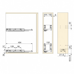 Porte-bouteilles latéral extractible Titane Simplex avec fermeture amortie -  module 200mm -  Gris anthracite - EMUCA