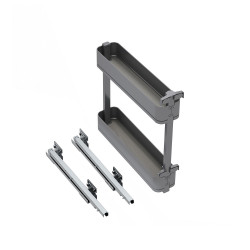 Porte-bouteilles latéral extractible Harmony avec fermeture amortie -  Module largeur 150mm hauteur 700mm -  Acier et Bois -  Gr de marque EMUCA, référence: B9355900