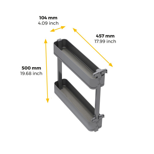 Porte-bouteilles latéral extractible Harmony avec fermeture amortie -  Module largeur 150mm hauteur 700mm -  Acier et Bois -  Gr - EMUCA