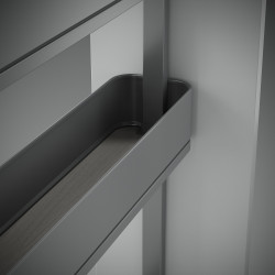 Porte-bouteilles latéral extractible Harmony avec fermeture amortie -  Module largeur 150mm hauteur 800mm -  Acier et Bois -  Gr - EMUCA