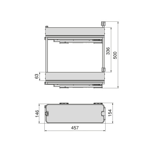 Porte-bouteilles latéral extractible Harmony avec fermeture amortie -  Module largeur 200mm hauteur 700mm -  Acier et Bois -  Gr - EMUCA