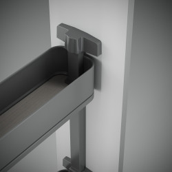 Porte-bouteilles latéral extractible Harmony avec fermeture amortie -  Module largeur 200mm hauteur 800mm -  Acier et Bois -  Gr - EMUCA