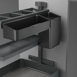 Chariot extractible avec paniers et accessoires Harmony avec fermeture à amortie -  Module largeur 300mm hauteur 700mm -  Acier  - EMUCA