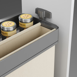 Chariot extractible avec paniers et panier à pain Harmony avec fermeture à amortie -  Module largeur 300mm hauteur 700mm -  Acie - EMUCA