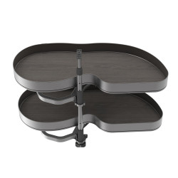 Systéme d’angle Lake Harmony pour meuble de cuisine -  Droite -  Hauteur réglable -  Acier et Bois -  Gris anthracite de marque EMUCA, référence: B9357100