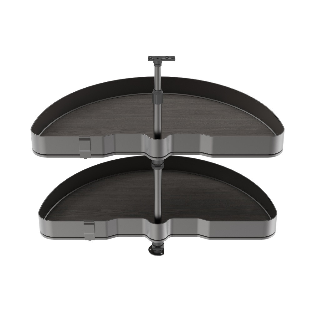 Jeu de plateaux tournants Harmony 1/2 lune -  Module largeur 800mm -  Hauteur réglable -  Acier et Bois -  Gris anthracite