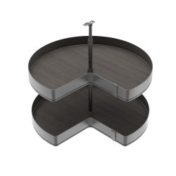 Jeux de plateaux tournants Harmony 3/4 - Module largeur 800mm - Hauteur réglable - Acier et Bois - Gris anthracite - EMUCA