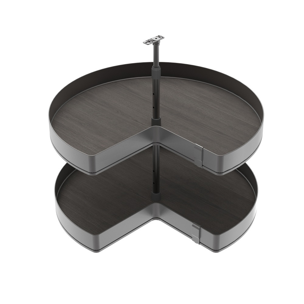 Jeux de plateaux tournants Harmony 3/4 - Module largeur 800mm - Hauteur réglable - Acier et Bois - Gris anthracite