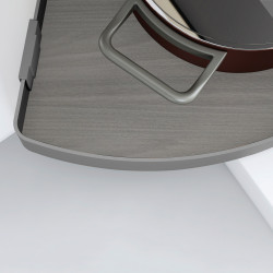 Jeux de plateaux tournants Harmony 3/4 - Module largeur 800mm - Hauteur réglable - Acier et Bois - Gris anthracite - EMUCA