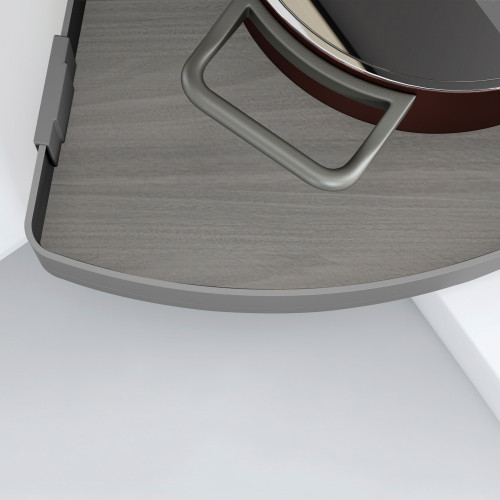 Jeux de plateaux tournants Harmony 3/4 -  Module largeur 800mm -  Hauteur réglable -  Acier et Bois -  Gris anthracite - EMUCA