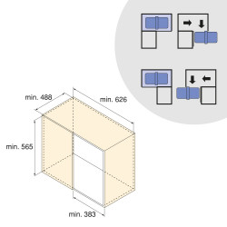 Meuble d'angle articulé Harmony pour les meubles de cuisine - Droite/Gauche - Acier et Bois - Gris anthracite - EMUCA