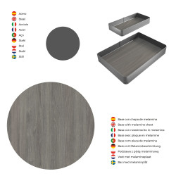 Accessoire extractible Harmony pour meuble de cuisine - Droite - Acier et Bois - Gris anthracite - EMUCA