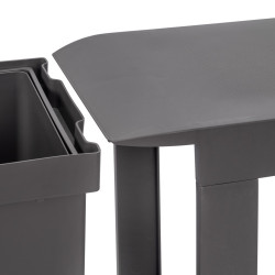 Poubelles de recyclage pour la cuisine - 3 x 10L - fixation inférieure et extraction automatique - Acier et Plastique - Gris - EMUCA