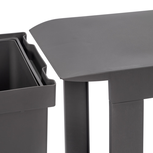Poubelles de recyclage pour la cuisine -  3 x 10L -  fixation inférieure et extraction automatique -  Acier et Plastique -  Gris - EMUCA