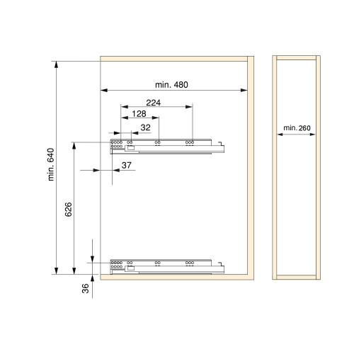 Chariot extractible TitaneStar avec fermeture amortie -  module 300mm -  acier -  gris anthracite - EMUCA