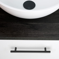 Lot de 10 poignées pour meubles Orlando -  L210mm -  entraxe 160mm -  Acier -  Peint en noir - EMUCA