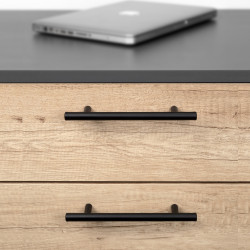 Lot de 10 poignées pour meubles Orlando -  L210mm -  entraxe 160mm -  Acier -  Peint en noir - EMUCA