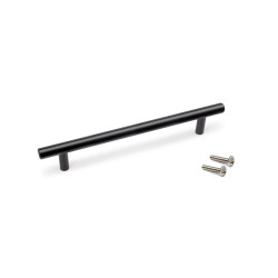 Lot de 10 poignées pour meubles Orlando -  L252mm -  entraxe 192mm -  Acier -  Peint en noir - EMUCA