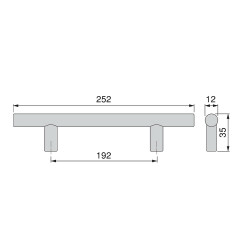 Lot de 10 poignées pour meubles Orlando -  L252mm -  entraxe 192mm -  Acier -  Peint en noir - EMUCA
