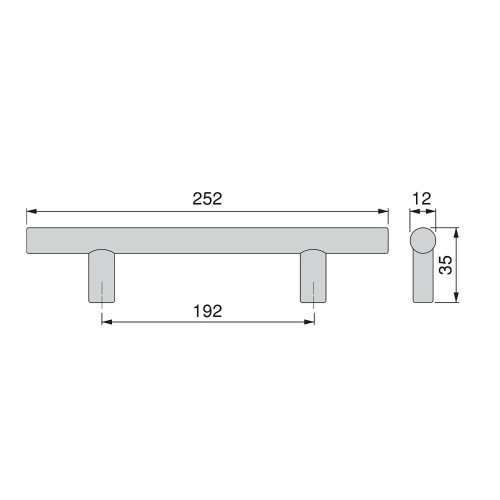 Lot de 10 poignées pour meubles Orlando -  L252mm -  entraxe 192mm -  Acier -  Peint en noir - EMUCA