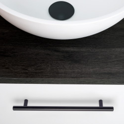 Lot de 10 poignées pour meubles Orlando -  L336mm -  entraxe 256mm -  Acier -  Peint en noir - EMUCA