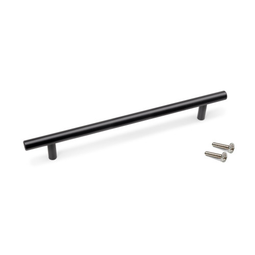 Lot de 10 poignées pour meubles Orlando -  L336mm -  entraxe 256mm -  Acier -  Peint en noir - EMUCA