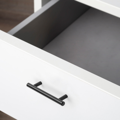 Lot de 10 poignées pour meubles Orlando -  L136mm -  entraxe 96mm -  Acier -  Peint en noir - EMUCA