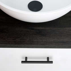 Lot de 10 poignées pour meubles Orlando -  L136mm -  entraxe 96mm -  Acier -  Peint en noir - EMUCA