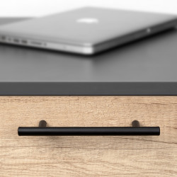 Lot de 10 poignées pour meubles Orlando -  L136mm -  entraxe 96mm -  Acier -  Peint en noir - EMUCA