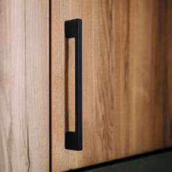 Lot de 5 poignées pour meubles Montréal -  L192mm -  entraxe 160mm -  Zamak -  Peint en noir - EMUCA