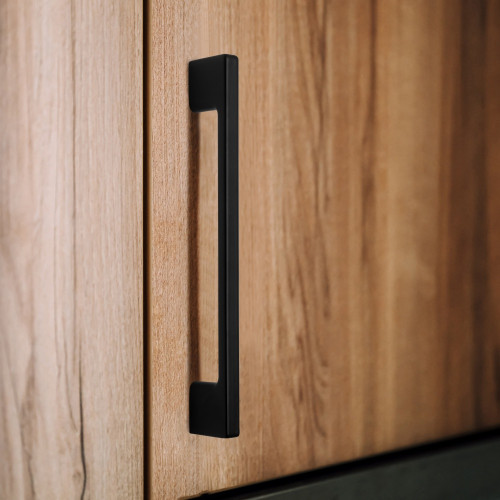 Lot de 5 poignées pour meubles Montréal -  L192mm -  entraxe 160mm -  Zamak -  Peint en noir - EMUCA