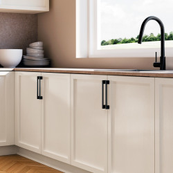 Lot de 5 poignées pour meubles Montréal -  L192mm -  entraxe 160mm -  Zamak -  Peint en noir - EMUCA