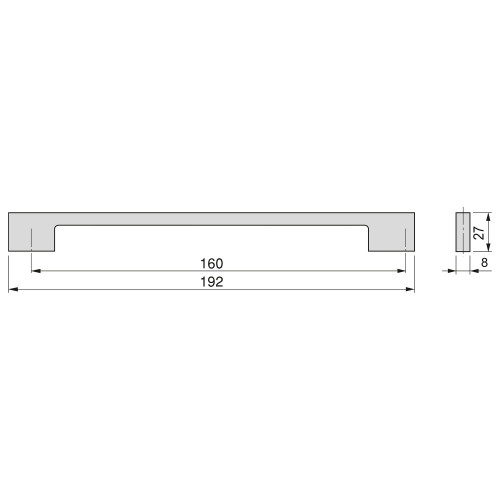 Lot de 5 poignées pour meubles Montréal -  L192mm -  entraxe 160mm -  Zamak -  Peint en noir - EMUCA