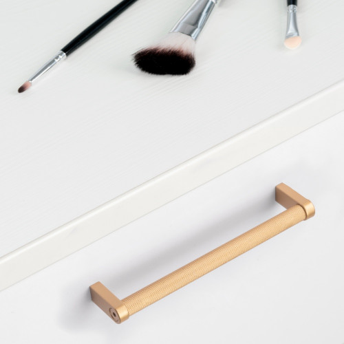 Lot de 5 poignées pour meubles Bergen -  L141mm -  entraxe 128mm -  Aluminium  -  peint en or - EMUCA