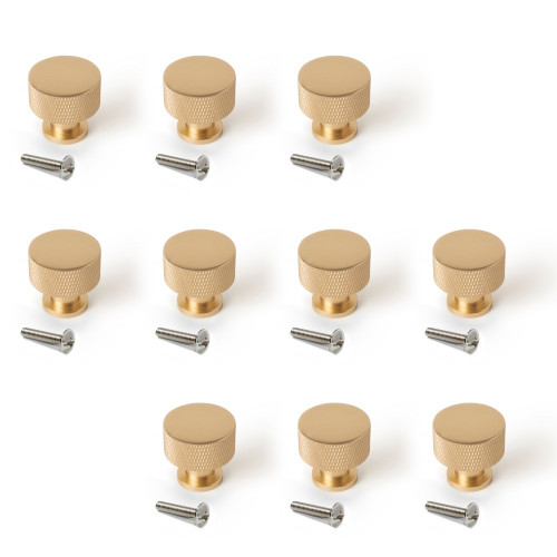 Lot de 10 boutons pour meubles Argos -  diamètre 30mm -  Aluminium -  Or - EMUCA