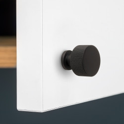 Lot de 10 boutons pour meubles Argos -  diamètre 30mm -  Aluminium -  Peint en noir - EMUCA