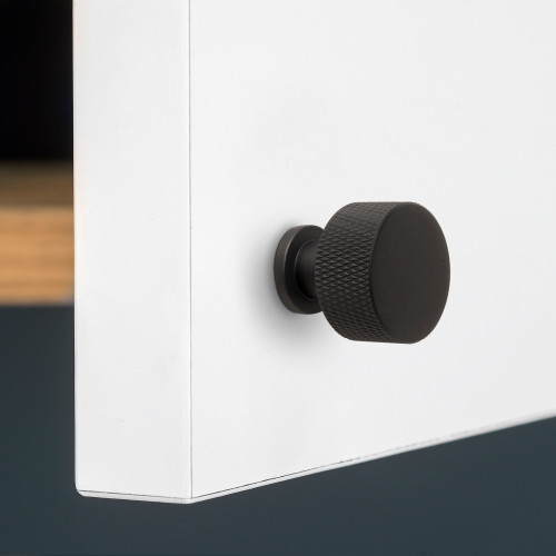 Lot de 10 boutons pour meubles Argos -  diamètre 30mm -  Aluminium -  Peint en noir - EMUCA