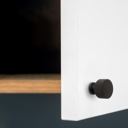 Lot de 10 boutons pour meubles Argos -  diamètre 30mm -  Aluminium -  Peint en noir - EMUCA