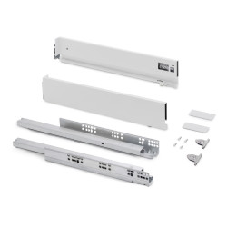 Tiroir extérieur Vertex avec réglages 3D hauteur 93mm -  40kg -  profondeur 300mm -  Acier -  Peint en blanc de marque EMUCA, référence: B9360500