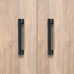 Lot de 5 poignées pour meubles Tanger -  L147.5mm -  entraxe 128mm -  Zamak  -  Peint en noir - EMUCA