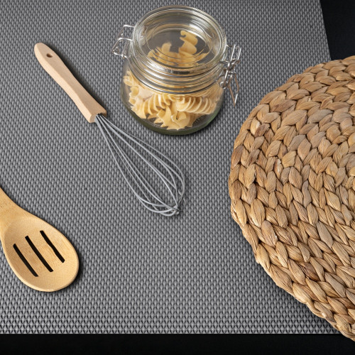 Tapis antidérapant pour tiroir -  Diamond -  longueur 20m x 480mm -  plastique -  Gris antracite - EMUCA