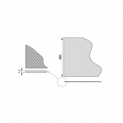 Tapis antidérapant pour tiroir - Diamond - longueur 20m x 480mm - plastique - Gris antracite - EMUCA