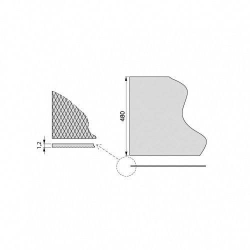 Tapis antidérapant pour tiroir -  Diamond -  longueur 20m x 480mm -  plastique -  Gris antracite - EMUCA