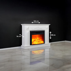 Cheminée électrique - Puglia - 1800 W avec effet flamme réaliste, chauffage 17 à 27 °C - Bluetooth Wi-Fi - DLC Home
