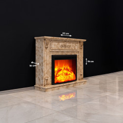 Cheminée électrique - Rosmarin - 1800 W avec effet flamme réaliste, chauffage 17 à 27 °C - Bluetooth Wi-Fi - DLC Home