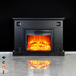 Cheminée électrique - Vernazza - 1800 W avec effet flamme réaliste, chauffage 17 à 27 °C - Bluetooth Wi-Fi - DLC Home