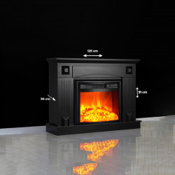 Cheminée électrique - Vernazza - 1800 W avec effet flamme réaliste, chauffage 17 à 27 °C - Bluetooth Wi-Fi - DLC Home